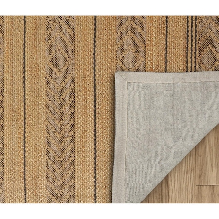 Homeroots 8 x 10 ft. Tan & Gray Bohemian Striped Area Rug 395607